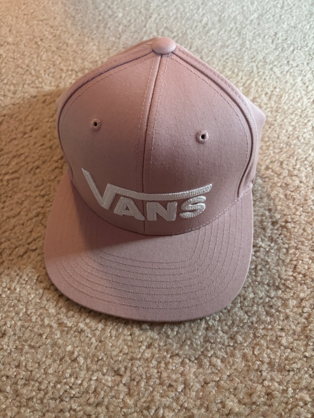 Vans Dusty Pink Snapback with White Raised Logo